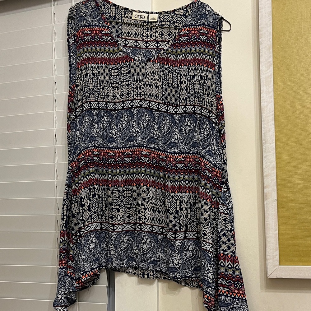 Cato Multicolor Patterned Sleeveless Blouse